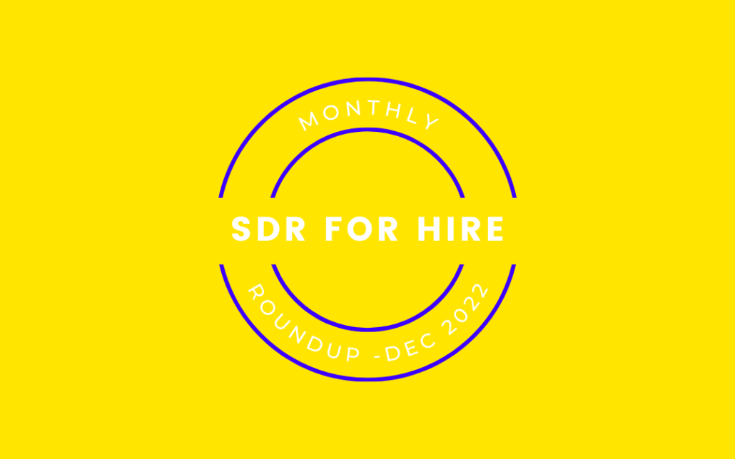 SDR for Hire Monthly Round Up