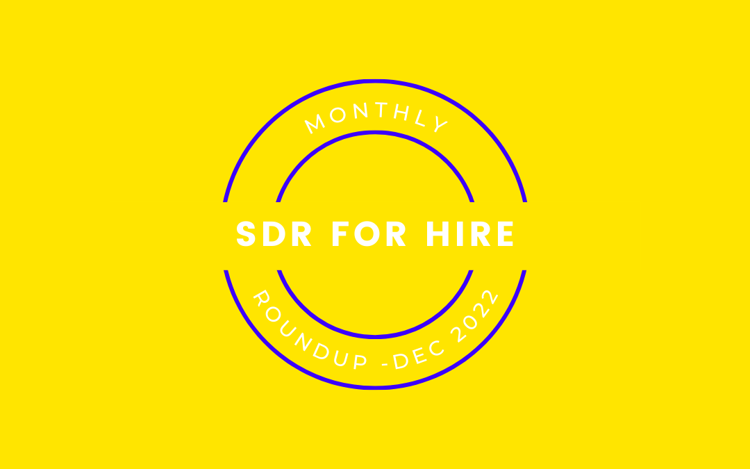 SDR for Hire Monthly Round Up